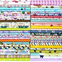 Misscrafts 50 piezas de tela de algodón de 20 cm x 20 cm- para manualidades- patchwork- costura o scrapbooking